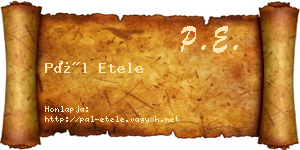 Pál Etele névjegykártya