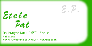 etele pal business card